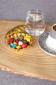 TR Turan Collection Midye-İstiridye Model 4'lü Gold Renk Metal Şekerlik Lokumluk Drajelik - 3