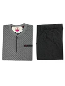 Erkek 3 Düğmeli %100 Pamuk Süprem Göğüs Cepli Mevsimlik Uzun Kol Pijama Takımı - 9