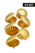 TR Turan Collection Midye-İstiridye Model 6'lı Gold Renk Metal Şekerlik Lokumluk Drajelik - 2