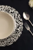 TR Turan Collection LALE 6'lı Supla Seti Gümüş Renk, Lüks Sert Plastik Supla Seti - 3