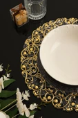 TR Turan Collection LALE 6'lı Supla Seti Gold-Şeffaf Renk, Lüks Sert Plastik Supla Seti - 4
