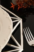 TR Turan Collection GEOMETRİK 6'lı Supla Seti Gümüş Renk, Lüks Sert Plastik Supla Seti - 4