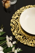 TR Turan Collection LALE 6'lı Supla Seti Gold Renk, Lüks Sert Plastik Supla Seti - 4
