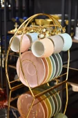 TR Turan Collection Fincan Askılığı Standı Gold Kahve Fincan Seti Standı - 7
