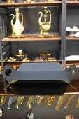 TR Turan Collection Siyah Metal Tepsi, Dikdörtgen Sunum ve Servis Tepsisi - 3
