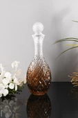 TR Turan Collection SUDE Barok Kristal Kesme Cam Karaf 1,25L Kahverengi Renk - 4