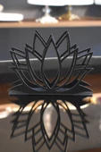 TR Turan Collection Nilüfer Çiçek Model Siyah Metal Peçetelik - 3