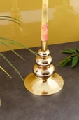 TR Turan Collection FLORA Şamdan Gold Kaplama Dekoratif Metal Mumluk OB - 4