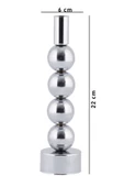 TR Turan Collection Esin Şamdan Gümüş Kaplama Dekoratif Metal Mumluk Bb - 4