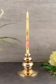 TR Turan Collection FLORA Şamdan Gold Kaplama Dekoratif Metal Mumluk OB - 1