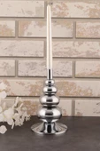 TR Turan Collection FLORA Şamdan Gümüş Kaplama Dekoratif Metal Mumluk BB - 1