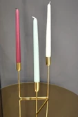 TR Turan Collection 3'lü Şamdan Gold Kaplama Üçgen Model Metal Mumluk - 8
