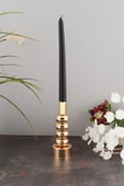 TR Turan Collection Alem Şamdan Gold Kaplama Dekoratif Metal Mumluk Ob - 1
