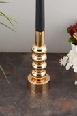 TR Turan Collection Alem Şamdan Gold Kaplama Dekoratif Metal Mumluk Ob - 2