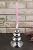 TR Turan Collection FLORA Şamdan Gümüş Kaplama Dekoratif Metal Mumluk BB - 4
