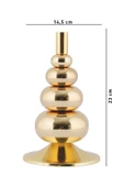 TR Turan Collection FLORA 2'li Şamdan Gold Kaplama Dekoratif Metal Mumluk - 8