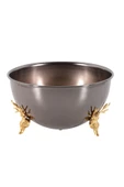 TR Turan Collection GEYİK VAZO Siyah Renk Metal Aranjman, Gold Geyik Ayaklı Çiçek Vazosu - ÇİÇEKSİZ - 1
