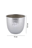 TR Turan Collection GİZEM Metal Dövme Vazo Gümüş Renk Metal Aranjman - ÇİÇEKSİZ - 6
