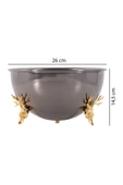 TR Turan Collection GEYİK VAZO Siyah Renk Metal Aranjman, Gold Geyik Ayaklı Çiçek Vazosu - ÇİÇEKSİZ - 5