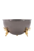 TR Turan Collection GEYİK VAZO Siyah Renk Metal Aranjman, Gold Geyik Ayaklı Çiçek Vazosu - ÇİÇEKSİZ - 6