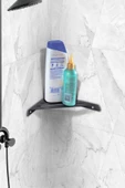 TR Turan Collection Metal Siyah Banyo Köşe Rafı, Banyo Düzenleyici Raf - 1