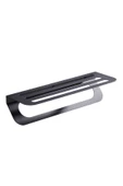 TR Turan Collection Metal Siyah Modern Havluluk, Minimalist Banyo Rafı - 3