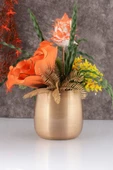 TR Turan Collection Gold Aranjman, Metal Çiçek Vazosu - ÇİÇEKSİZ - 2