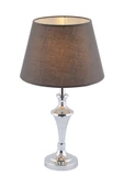 TR Turan Collection NEVA Gümüş Metal Gövdeli Abajur Vizon Başlık Gümüş Kaplama Abajur - 4