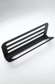 TR Turan Collection Metal Siyah Modern Havluluk, Minimalist Banyo Rafı - 4