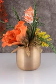 TR Turan Collection Gold Aranjman, Metal Çiçek Vazosu - ÇİÇEKSİZ - 3
