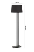 TR Turan Collection MIZRAK Siyah Lambader Siyah Başlık, Modern 5'li Mızrak Metal Lambader - 3