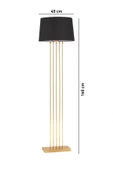 TR Turan Collection MIZRAK Gold Lambader Siyah Başlık, Modern 5'li Mızrak Metal Lambader - 3