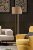 TR Turan Collection MIZRAK Eskitme Lambader Hasır Başlık, Modern 5'li Mızrak Metal Lambader - 2