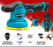 Orbital Devir Ayarlı Polisaj Makinesi Eksantrik Dönüşlü Kömürsüz Cila Hediyeli - 1