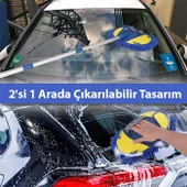 Polham Mikrofiber Teleskopik Saplı Ayarlanabilir Kuru Islak Araç Yıkama Fırçası, Oto Temizleme Fırçası - 3