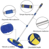 Polham Mikrofiber Teleskopik Saplı Ayarlanabilir Kuru Islak Araç Yıkama Fırçası, Oto Temizleme Fırçası - 4