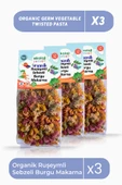 Organik Ruşeymli Sebzeli Burgu Makarna 250 gr3Paket Organic Wheat Vegetable Twisted Pasta 250gr3pack - 1
