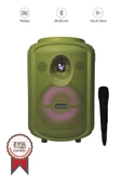 Torima KTS-2111 Yeşil RGB Ledli Mikrofonlu Tekerlekli Bluetooth Hoparlör Speaker - 1