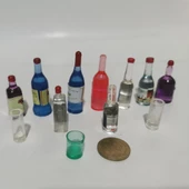 minyatür cam görünümlü şiseler 12 parça. - 1