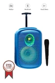 Torima KTS-2111 Mavi RGB Ledli Mikrofonlu Tekerlekli Bluetooth Hoparlör Speaker - 1