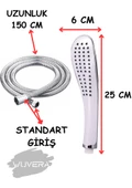 WUVERA Banyo Duş Başlığı Fiskiyesi Telefonu Oval Başlık Beyaz Duş Seti - 3