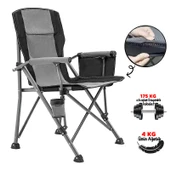 Efsane Kamp - Profesyonel Fold&Go Katlanır Kamp Sandalyesi – Gri - 2