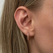 Himarry Gümüş Zirkon Taşlı Rose Oval Küpe thumbnail 2