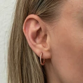 Himarry Gümüş Zirkon Taşlı Rose Oval Küpe thumbnail 5