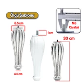 Pırlanta Plastik Sehpa Ayağı 30 cm Beyaz Renk 4 Adet Mobilya Orta Sehpası M8 Civatalı Ayak Ayaklar thumbnail 2