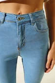 Likralı Skinny Jean Pantolon Mavi - 4
