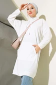 Kanguru Cepli Tunik Beyaz thumbnail 1