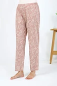 Akbeniz Kadın Penye Çiçek Desenli Tek Alt Pijama 27531 Pudra - 4