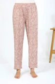 Akbeniz Kadın Penye Çiçek Desenli Tek Alt Pijama 27531 Pudra - 3