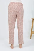 Akbeniz Kadın Penye Çiçek Desenli Tek Alt Pijama 27531 Pudra - 5